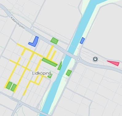 Parkeringskarta i Lidköping (exempel från appen)